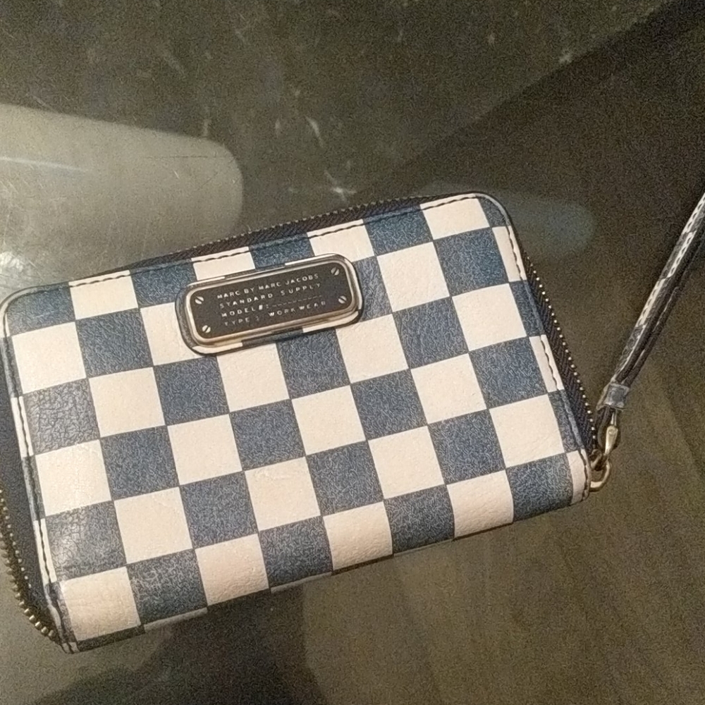 Marc by Marc Jacobs Blue checkered wristlet